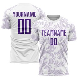 Custom White Purple Sublimation Soccer Uniform Jersey Custom White Purple Sublimation Soccer Uniform Jersey