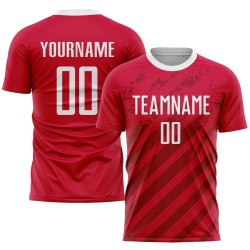 Custom Red White Sublimation Soccer Uniform Jersey Custom Red White Sublimation Soccer Uniform Jersey
