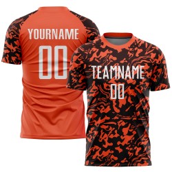 Custom Orange White-Black Sublimation Soccer Uniform Jersey Custom Orange White-Black Sublimation Soccer Uniform Jersey