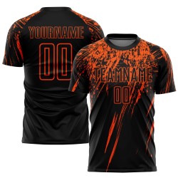 Custom Black Orange Sublimation Soccer Uniform Jersey Custom Black Orange Sublimation Soccer Uniform Jersey
