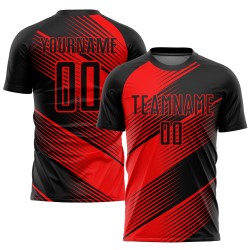 Custom Red Black Sublimation Soccer Uniform Jersey Custom Red Black Sublimation Soccer Uniform Jersey