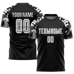Custom Black White-Camo Sublimation Soccer Uniform Jersey Custom Black White-Camo Sublimation Soccer Uniform Jersey