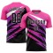 Custom Pink Black-White Sublimation Soccer Uniform Jersey